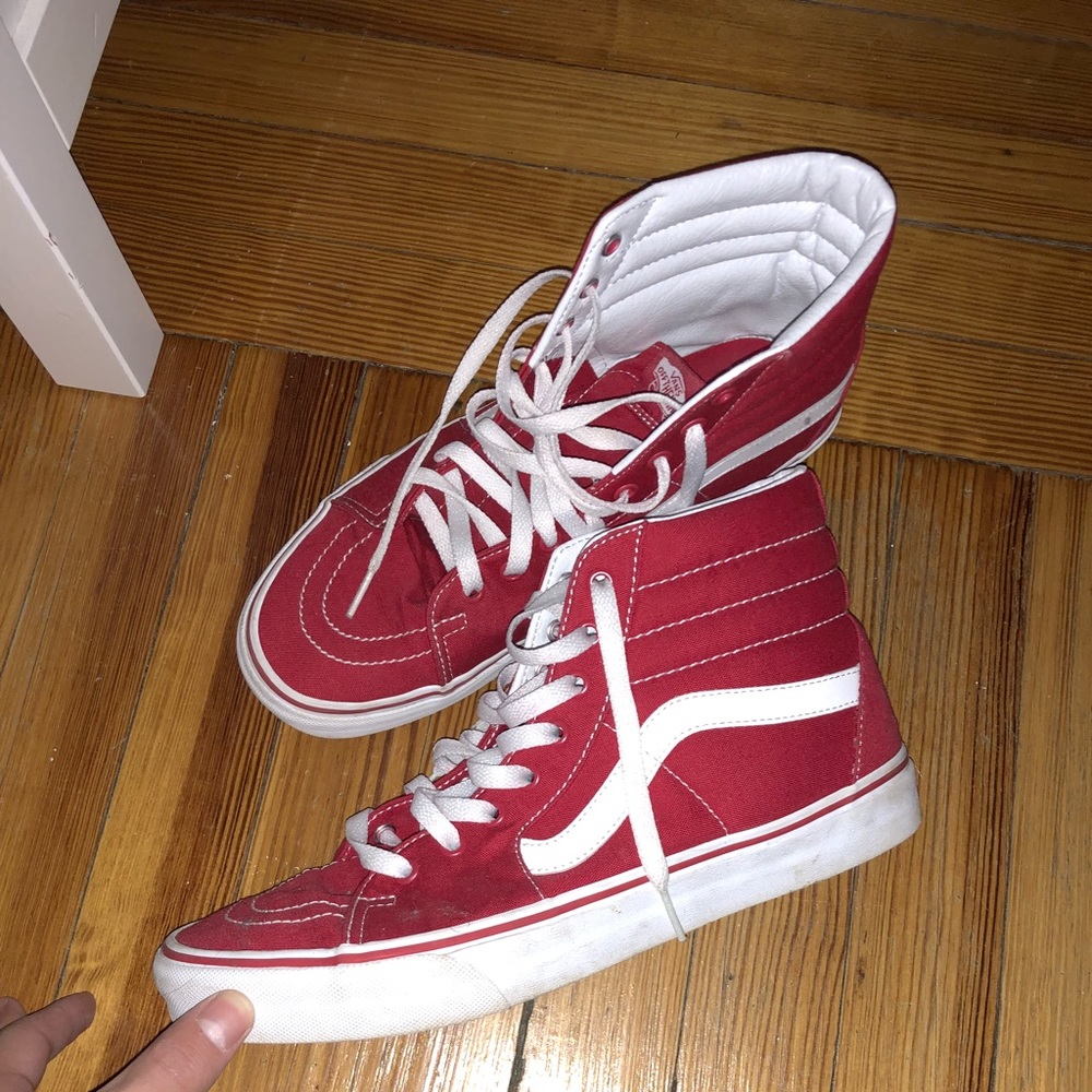 Red vans sk8 hi